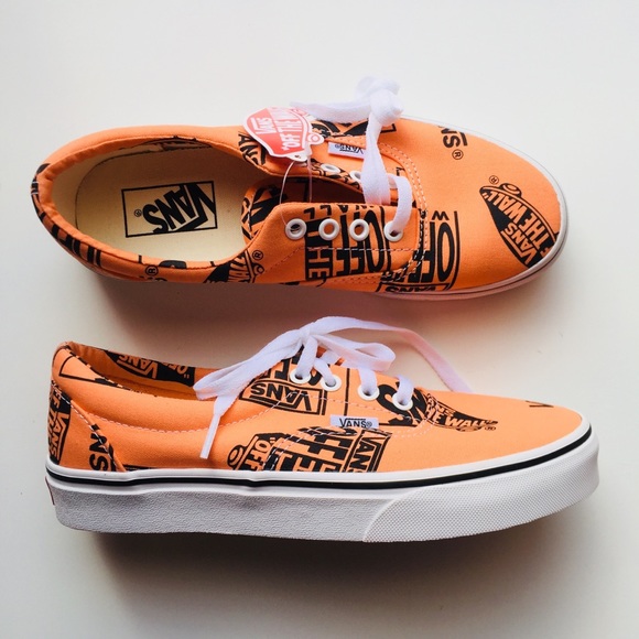 NEW Vans Era Logo Orange Sneakers - Picture 3 of 5